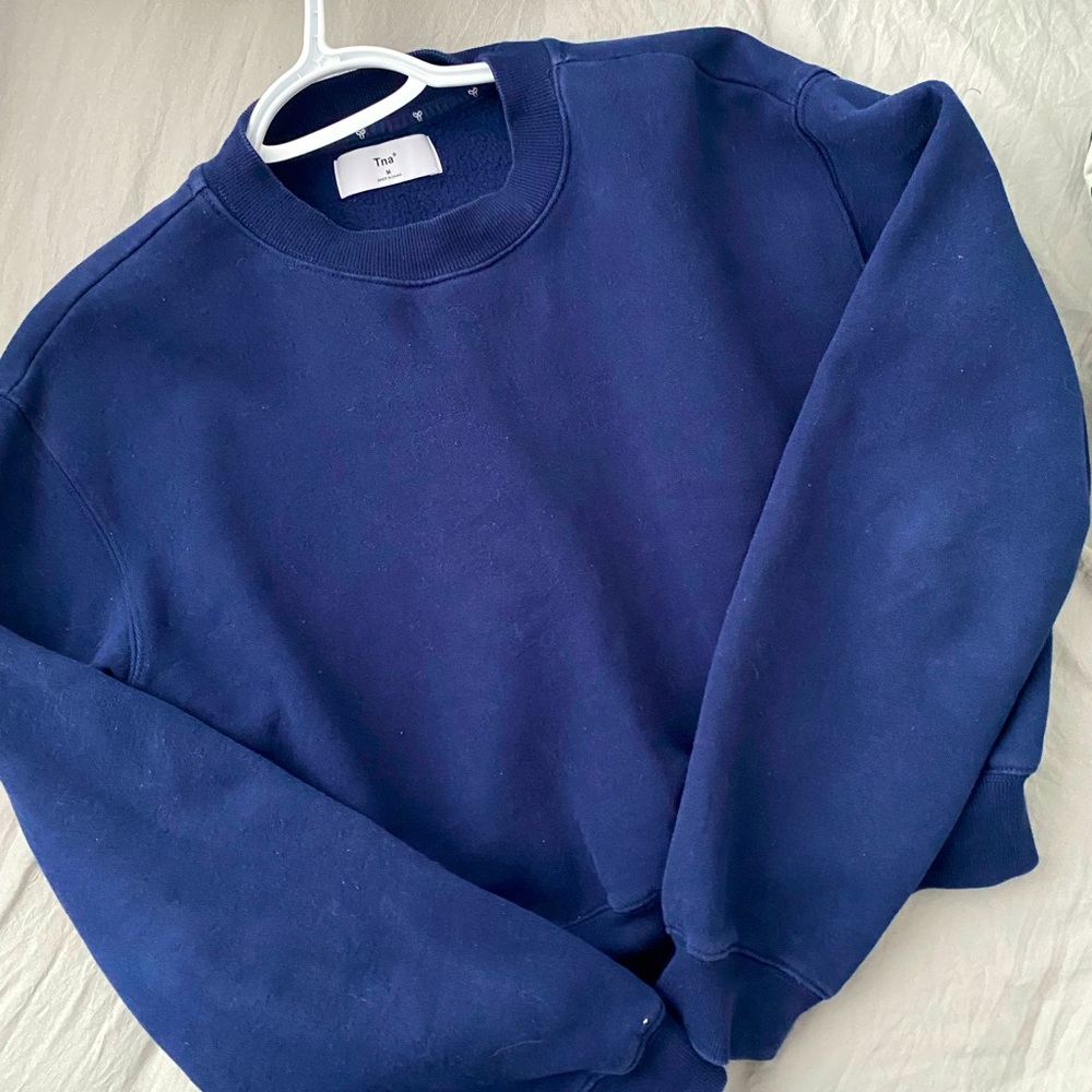 Cozy af navy blue cropped sweatshirt